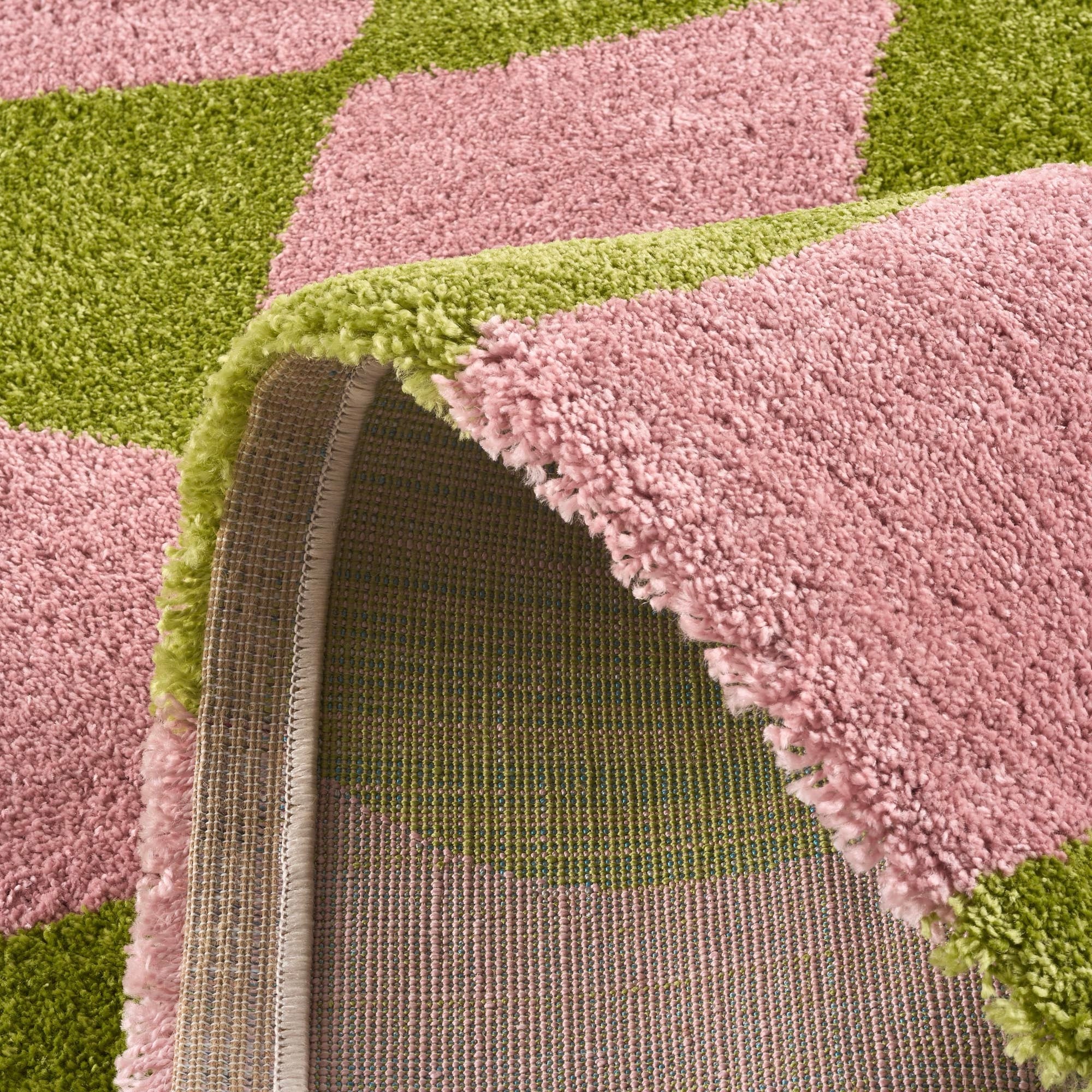 Alfombra Groovy 383 - Estampado moderno - Verde - Interior
