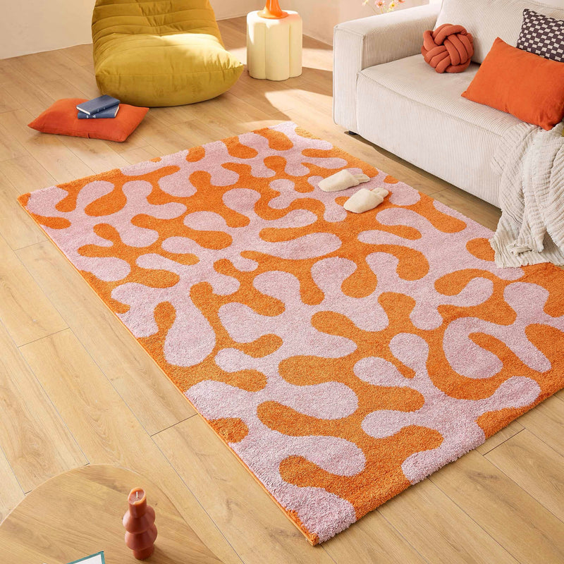 Tapis Groovy 384 - Motif Moderne - Rose - Intérieur