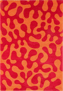 Tapis Groovy 384 - Motif Moderne - Rouge - Intérieur