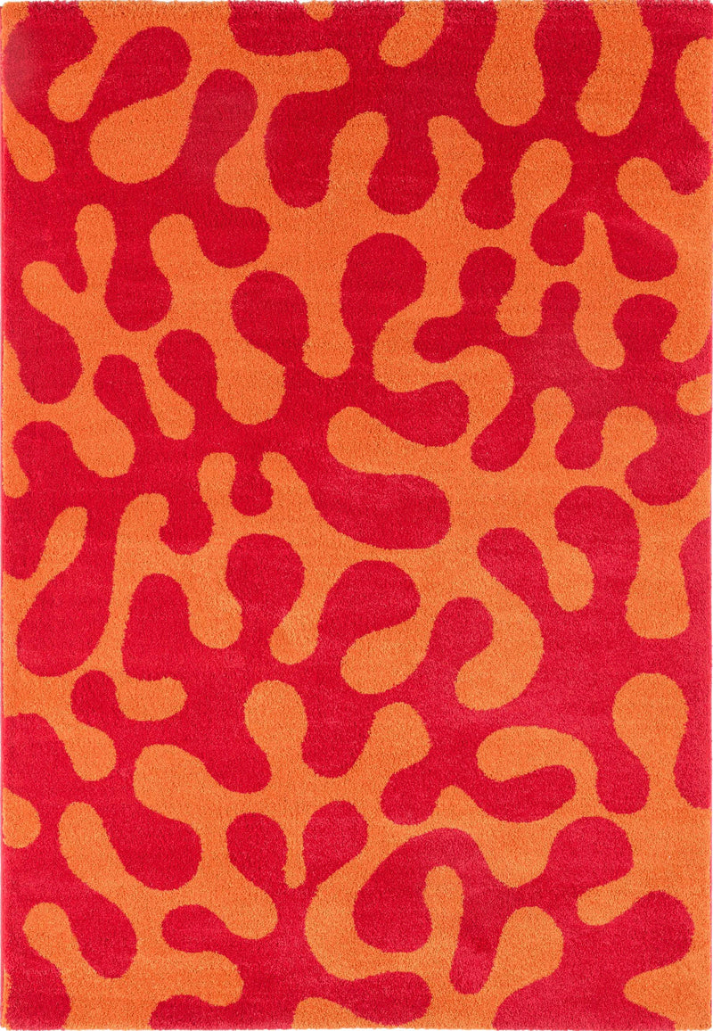 Tapis Groovy 384 - Motif Moderne - Rouge - Intérieur