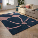 Tapis Groovy 385 - Motif Moderne - Bleu - Intérieur