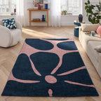 Alfombra Groovy 385 - Estampado moderno - Azul - Interior