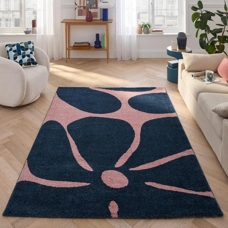 Tapis Groovy 385 - Motif Moderne - Bleu - Intérieur