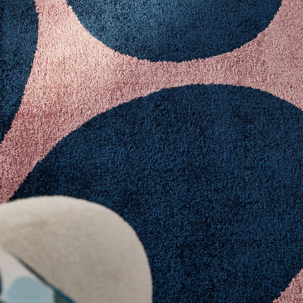 Alfombra Groovy 385 - Estampado moderno - Azul - Interior