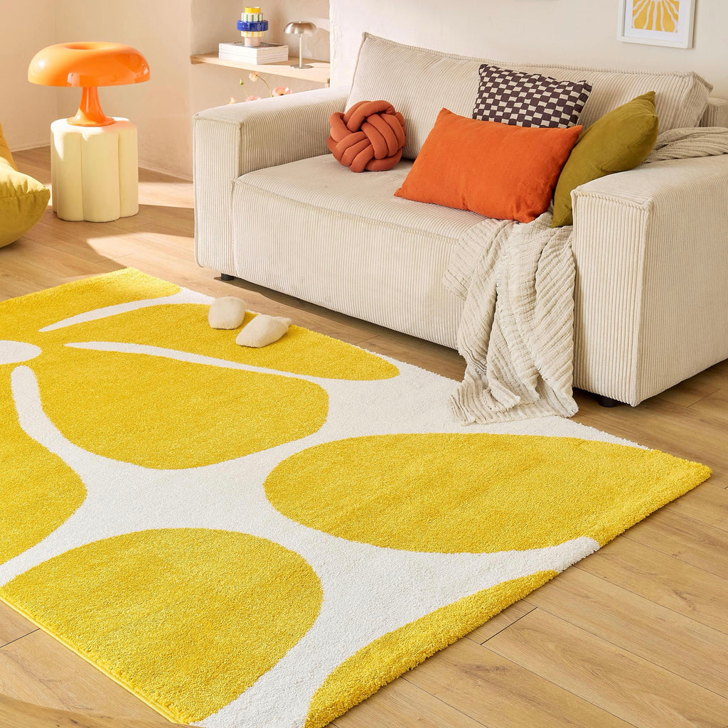 Alfombra Groovy 385 - Diseño moderno - Amarillo - Interior