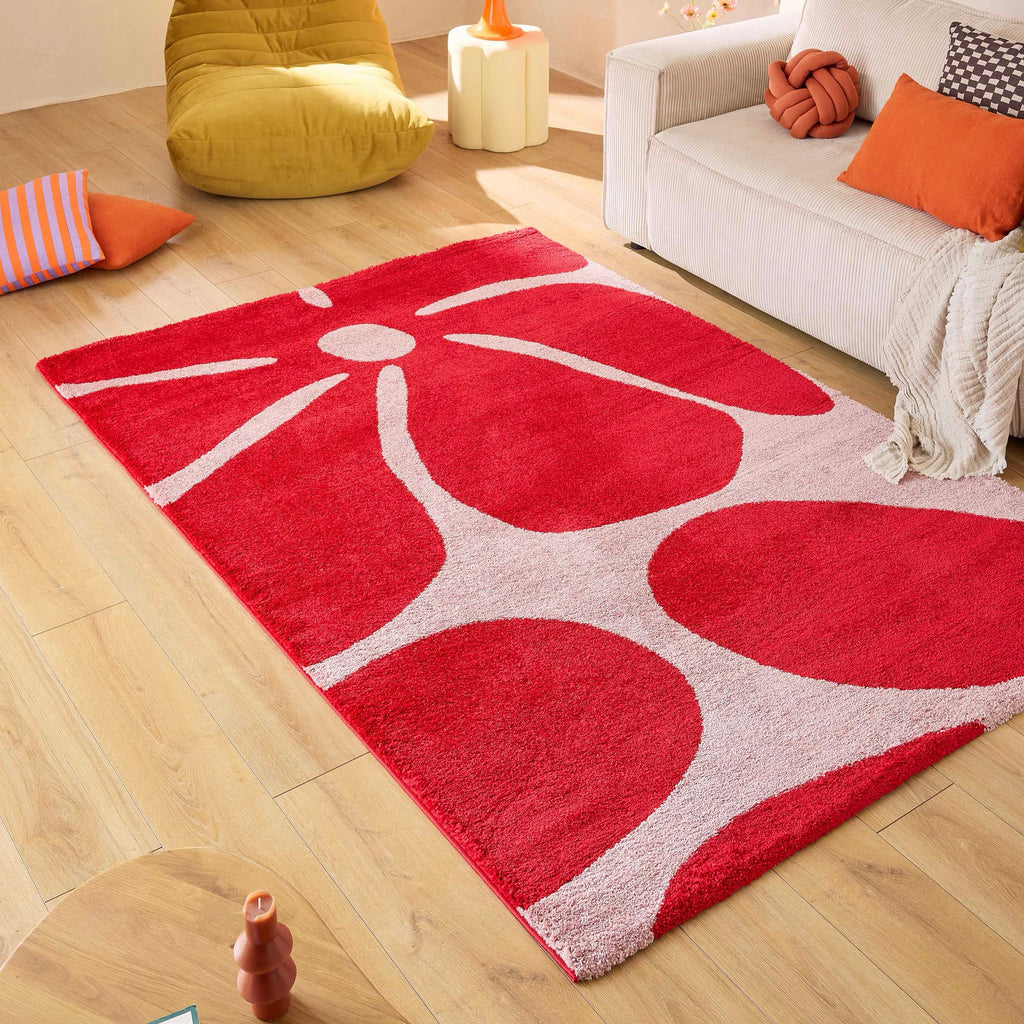 Groovy - Tapis D'Intérieur - Polypropylène - Rouge