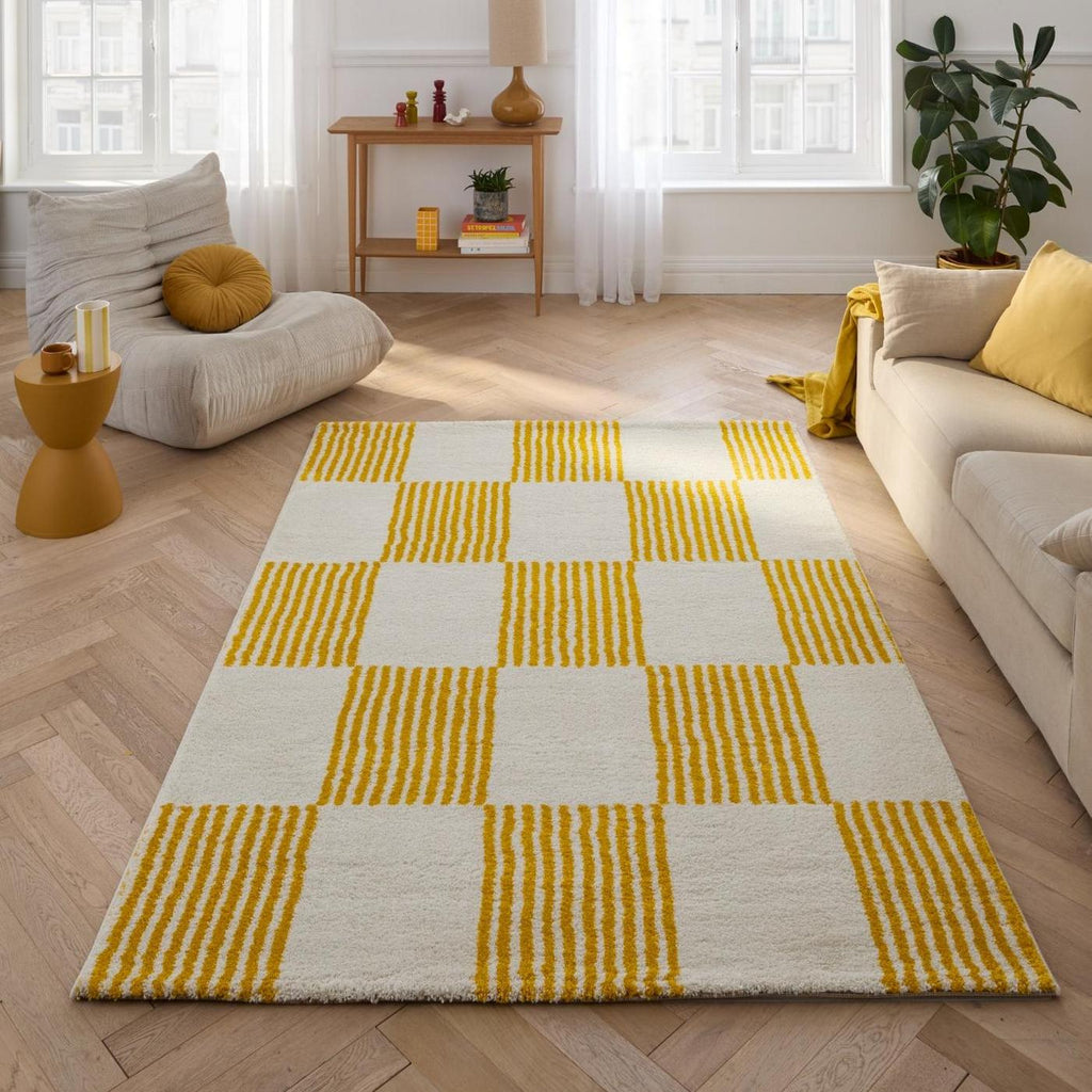 Groovy Rug 386 - Modern Pattern - Yellow - Indoor