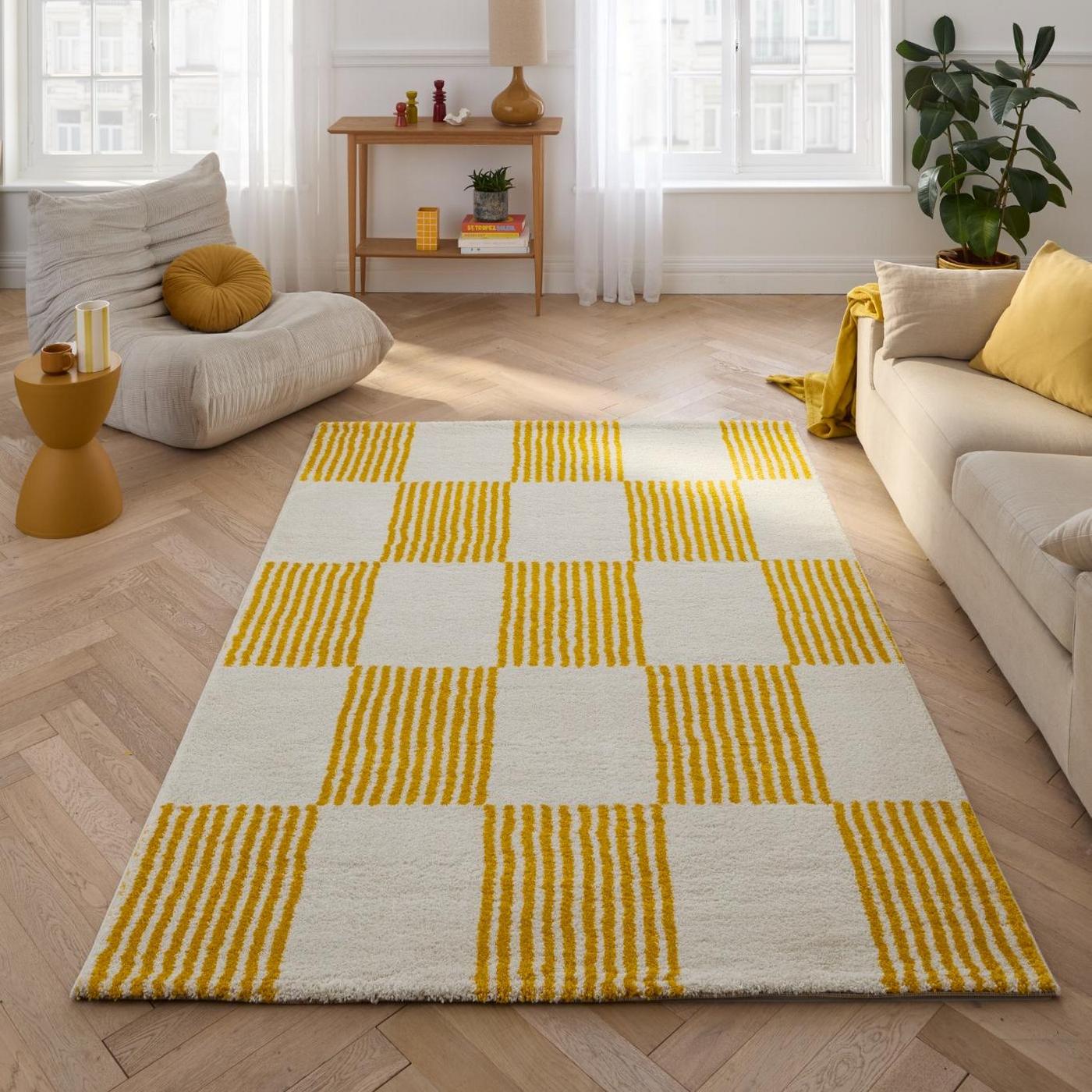 Groovy Rug 386 - Modern Pattern - Yellow - Indoor
