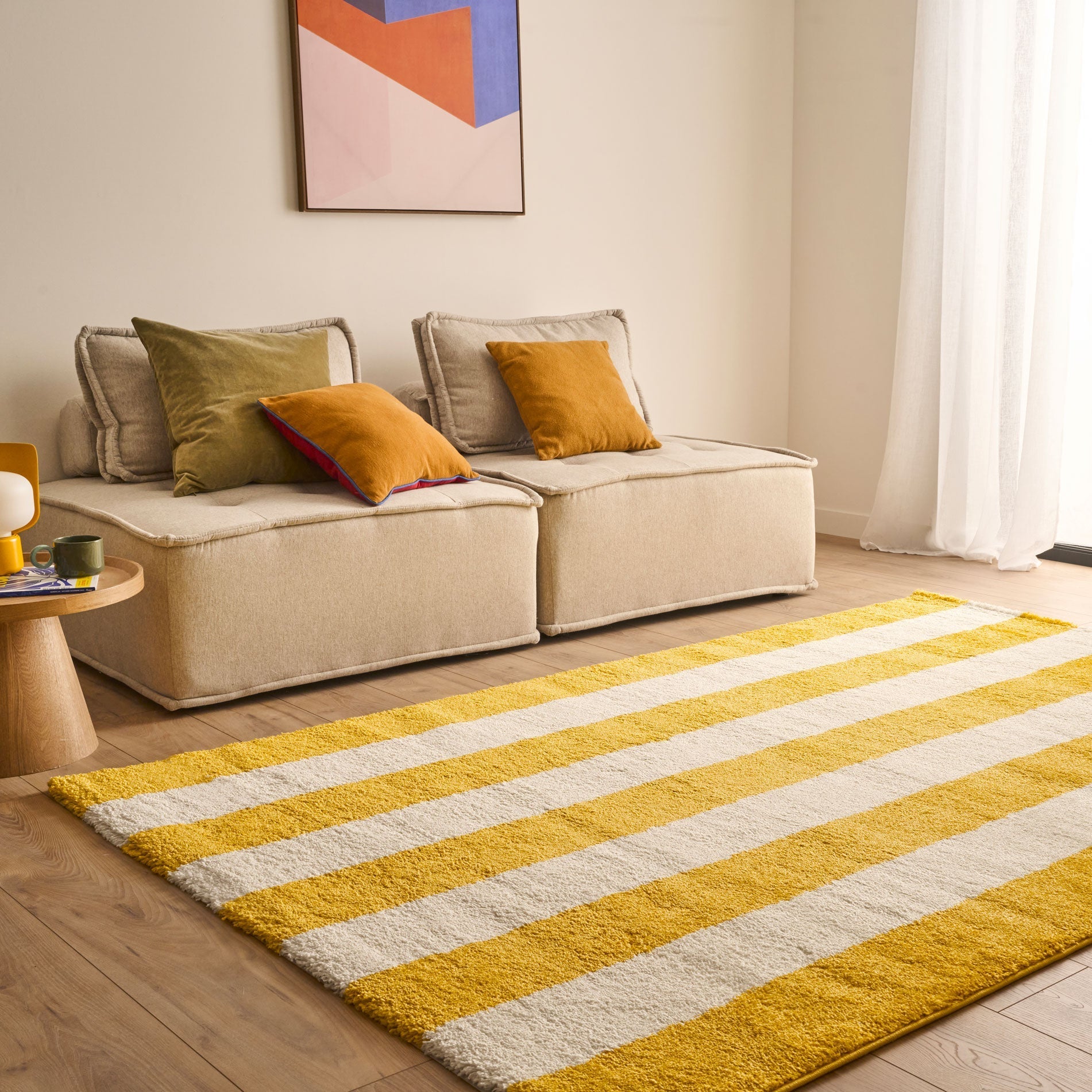 Groovy - Tapis D'Intérieur - Polypropylène - Jaune