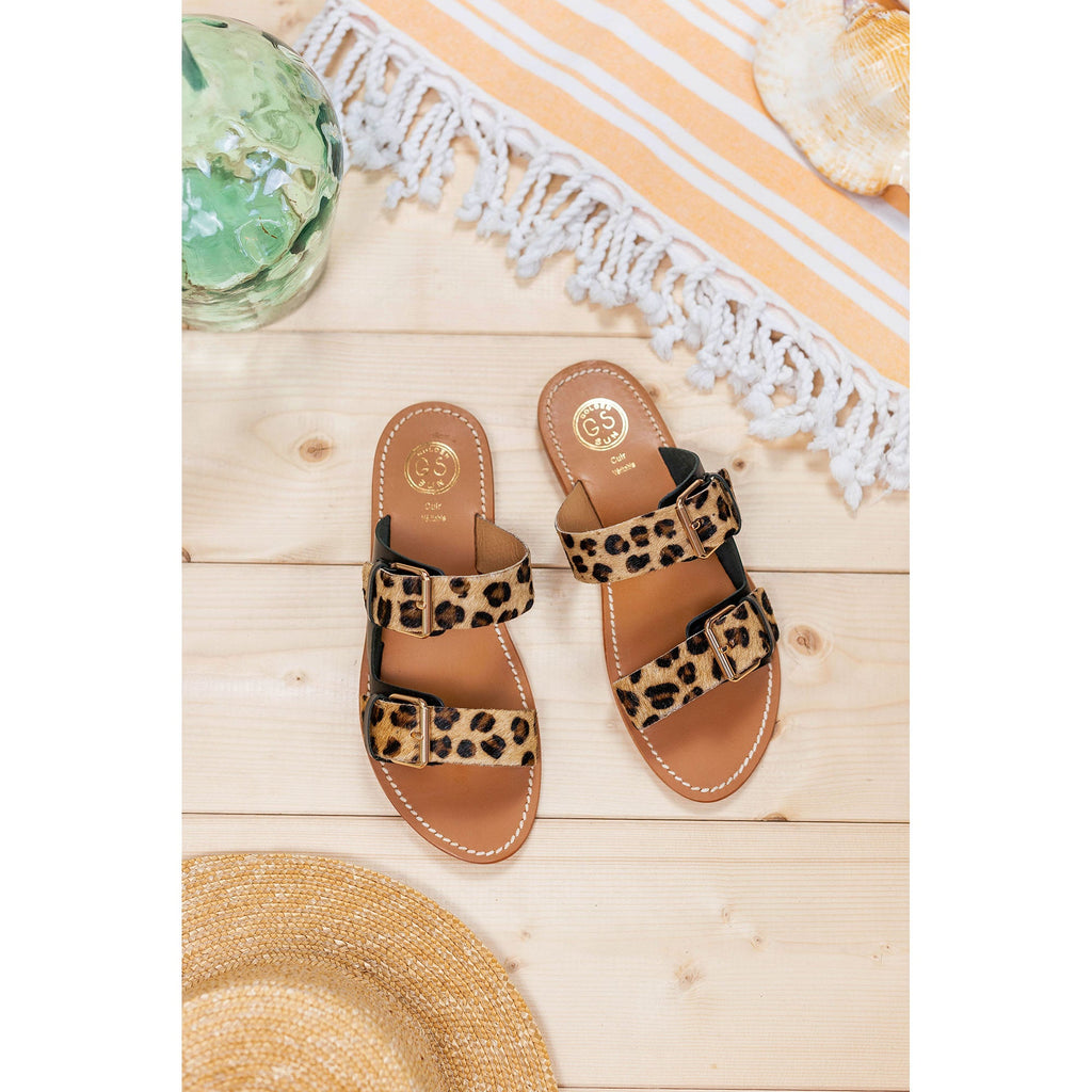 Golden Sun - Ancolie Mules - Black + Leopard