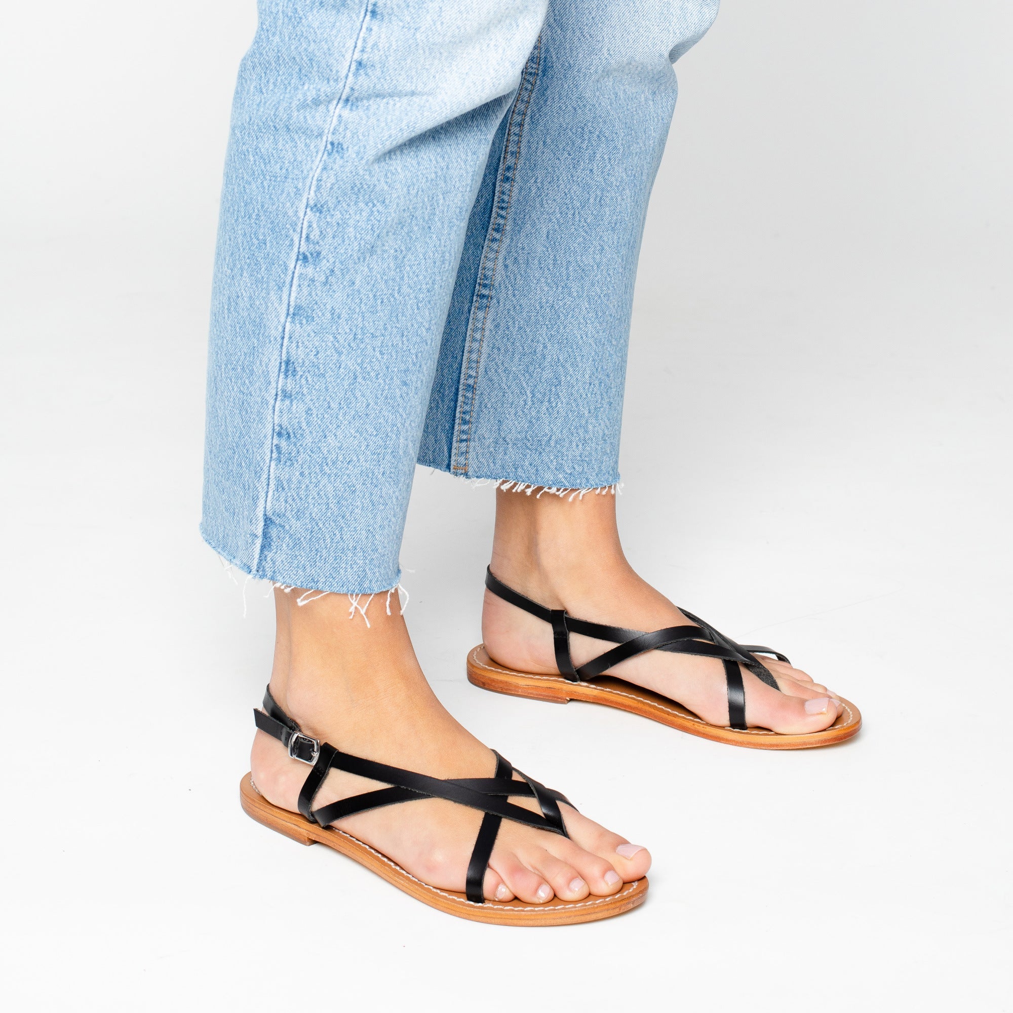 Golden Sun - Emerald Sandals - Black