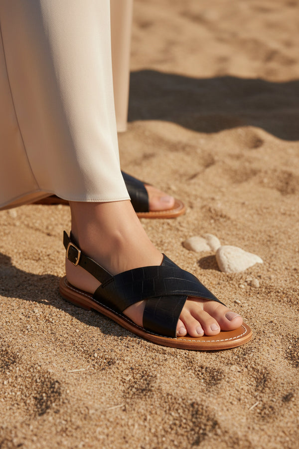 Sandalias Rosedale - Croco Negro