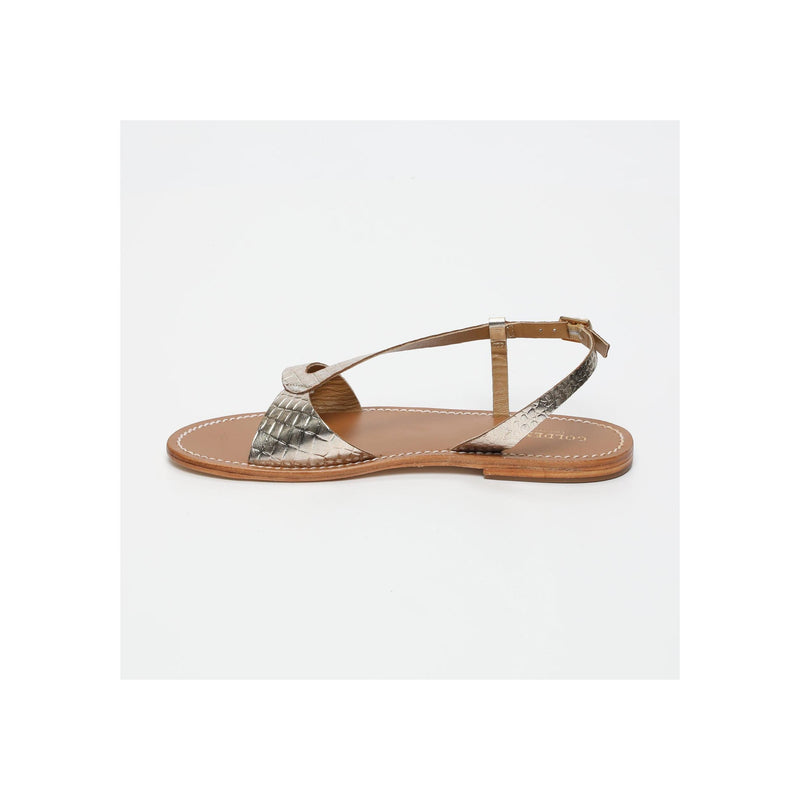 Golden Sun - Sandales Timo - Or Croco Clair