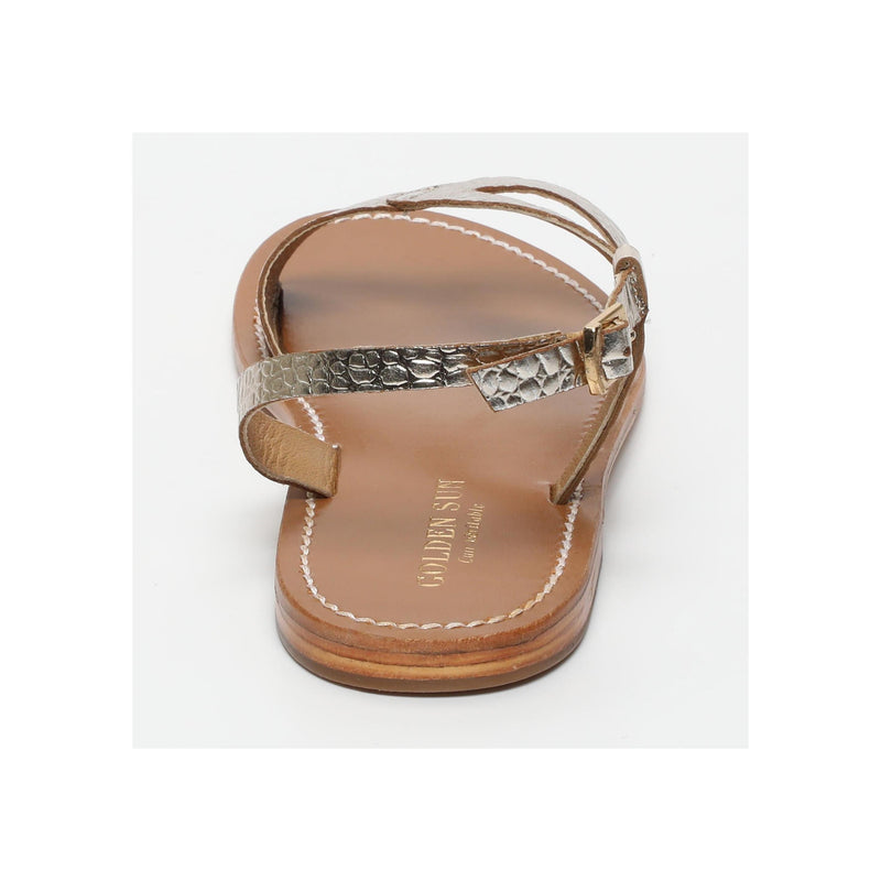 Golden Sun - Sandales Timo - Or Croco Clair