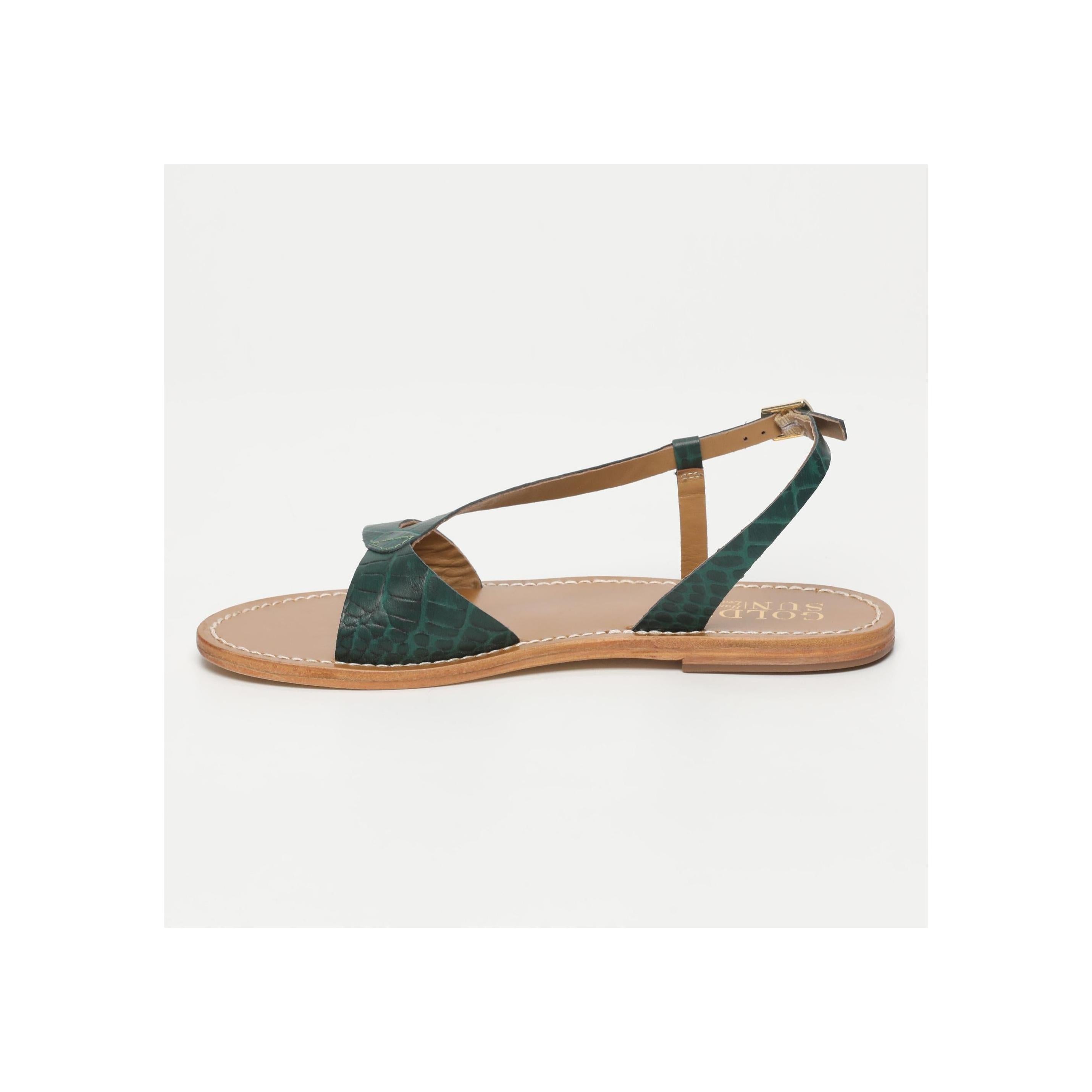 Golden Sun - Sandalias Timo - Croco Verde