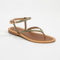 Sandales Wyriela - Camel+Paon Vert+Doré Foncé