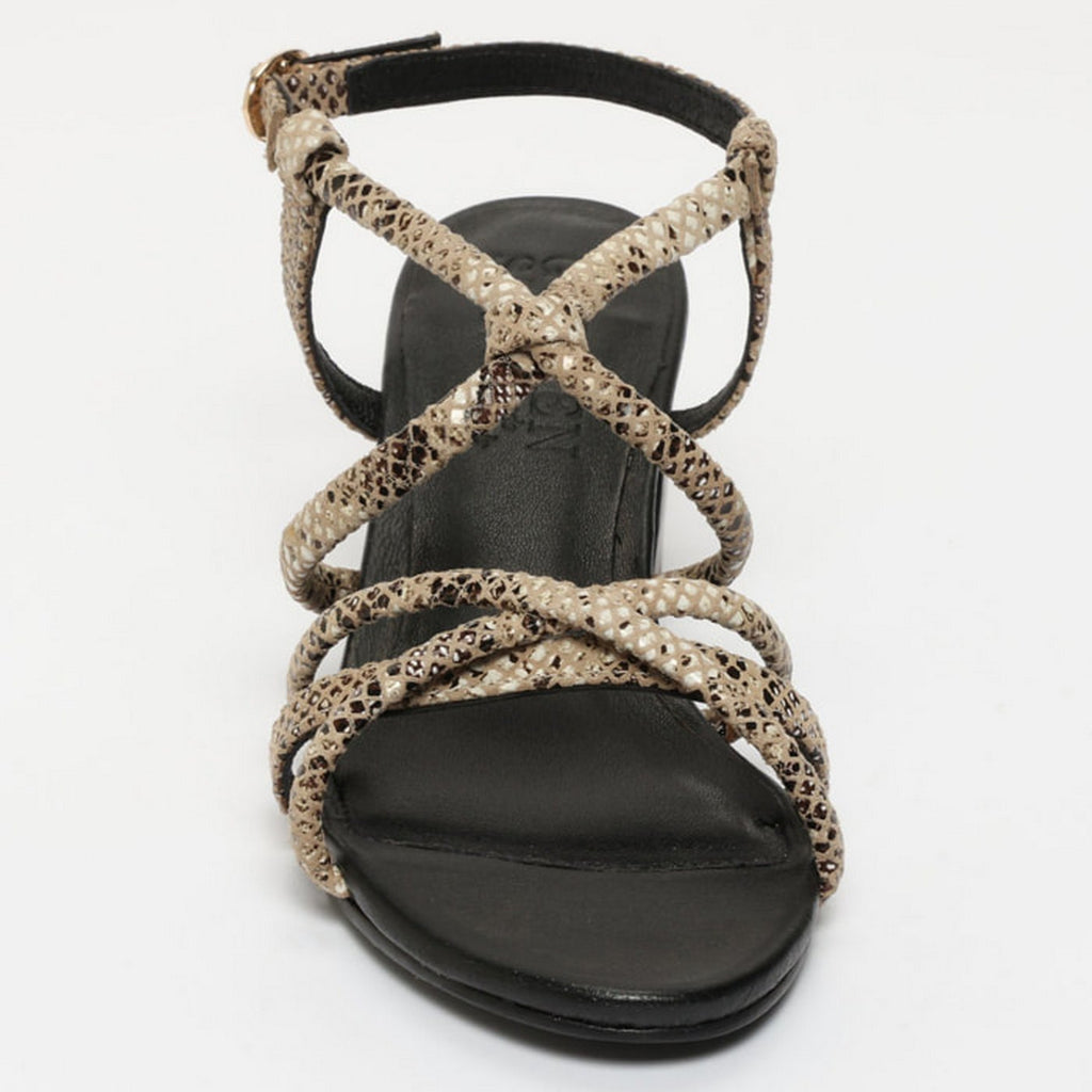 Sandales A Talons Hyams - Beige Serpent