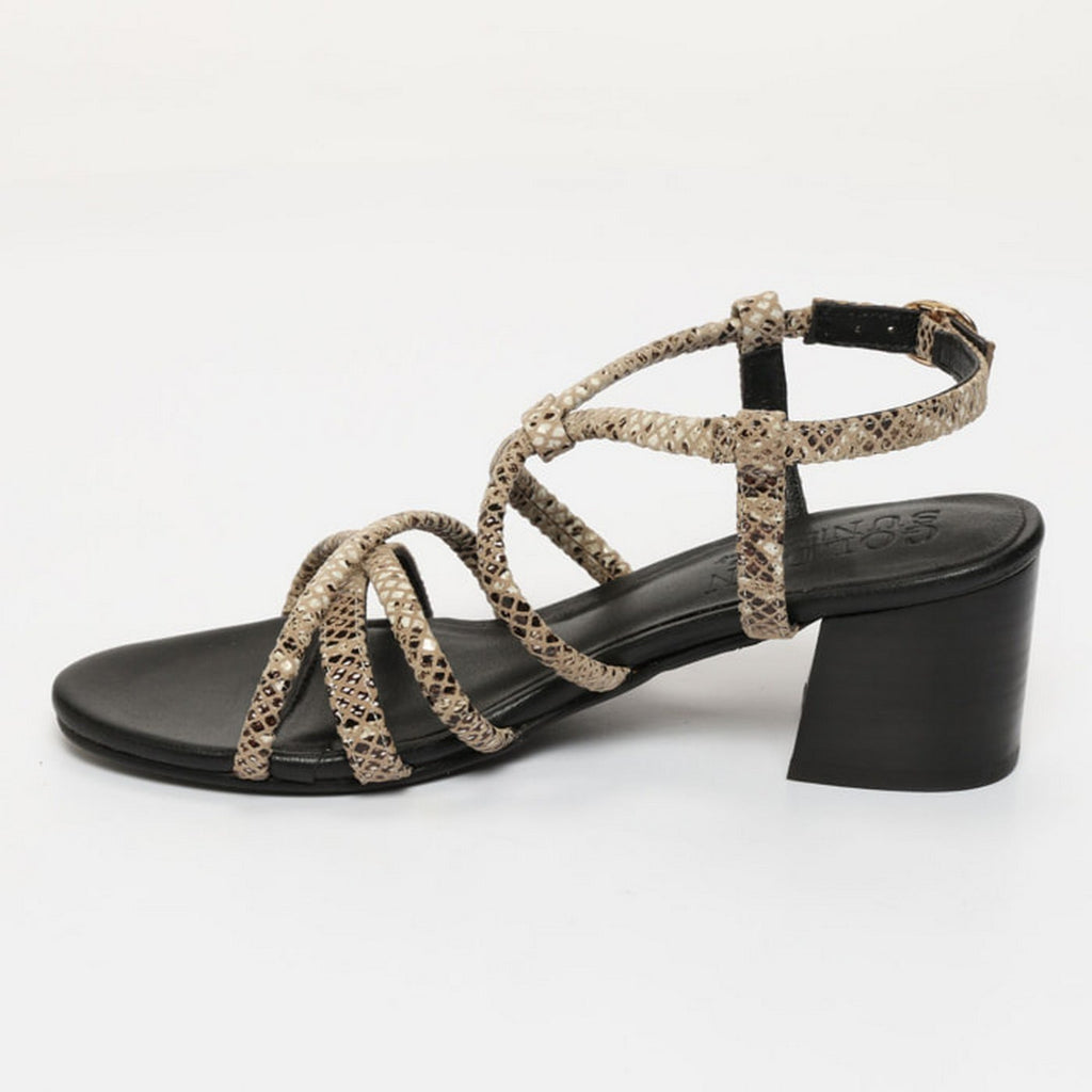 Sandales A Talons Hyams - Beige Serpent