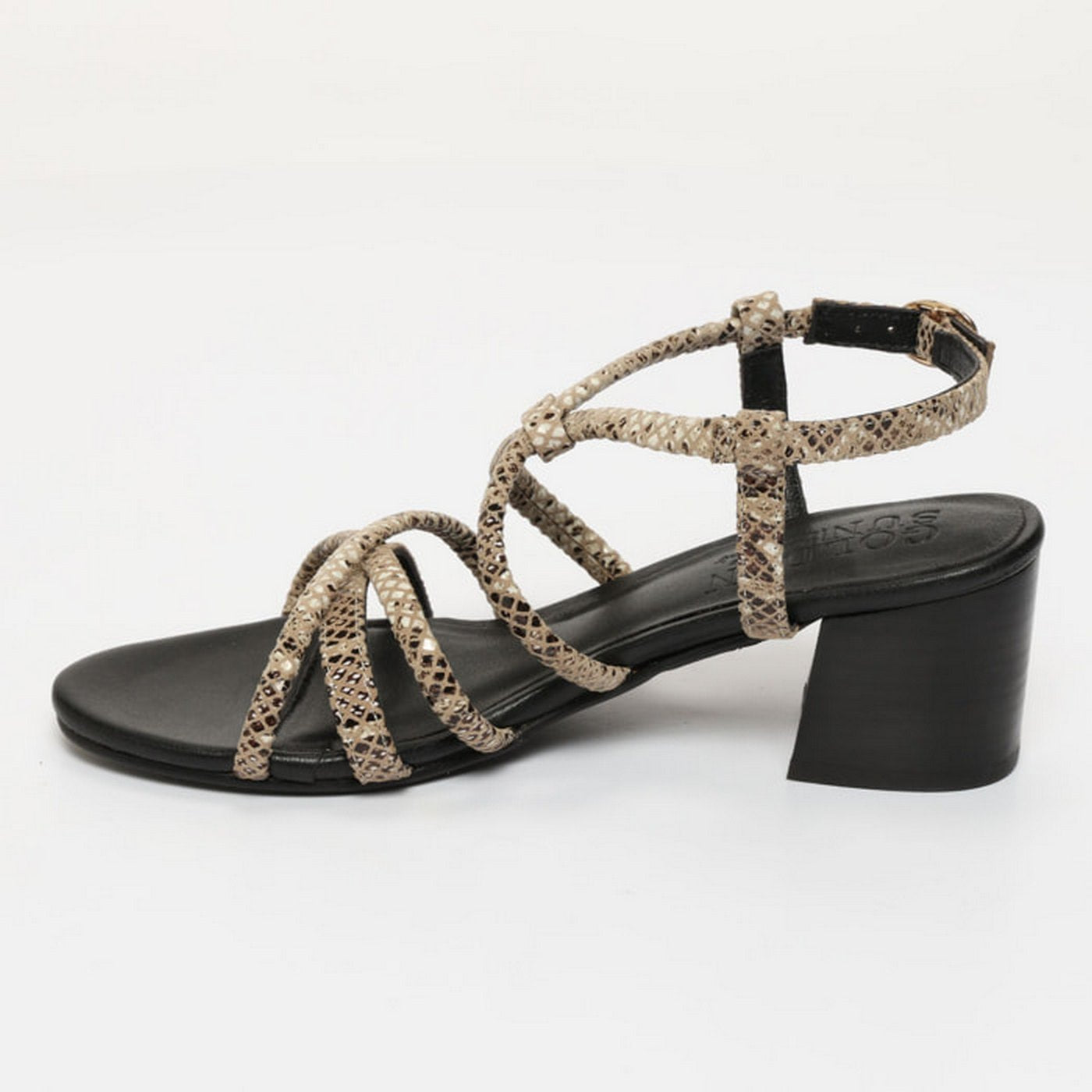 Sandales A Talons Hyams - Beige Serpent