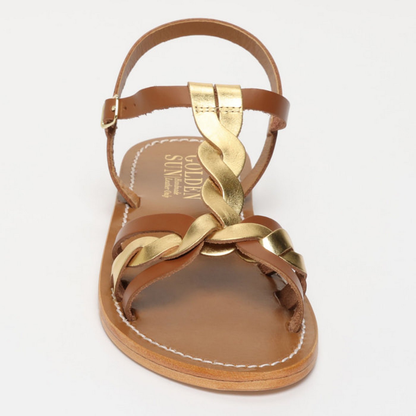 Sandales Kyseli - Camel+Foncé Doré
