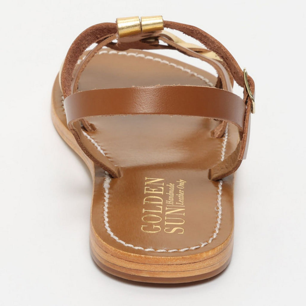 Sandales Kyseli - Camel+Foncé Doré