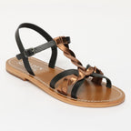 Sandales Kyseli - Noir+Bronze