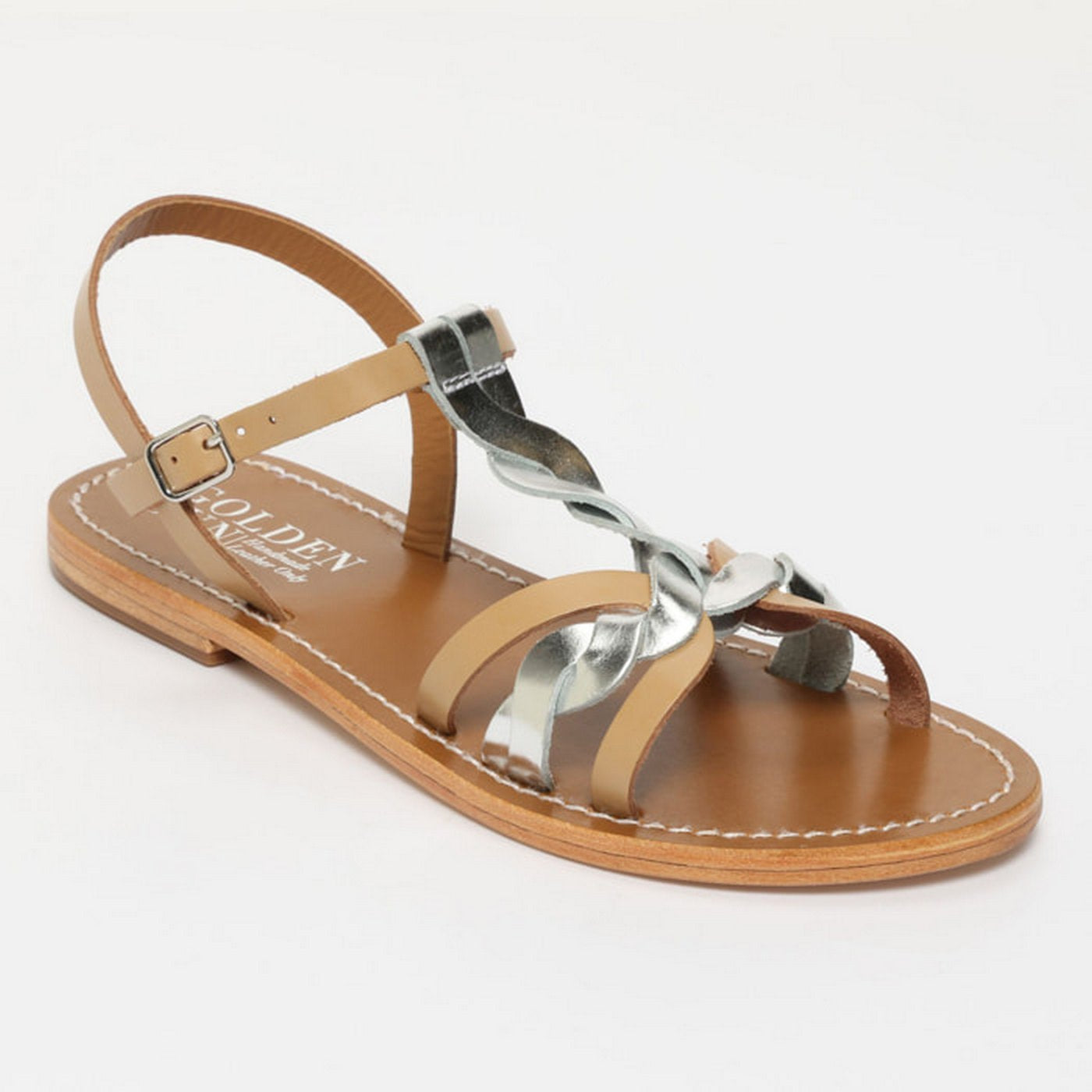 Sandales Kyseli - Sable+Argenté