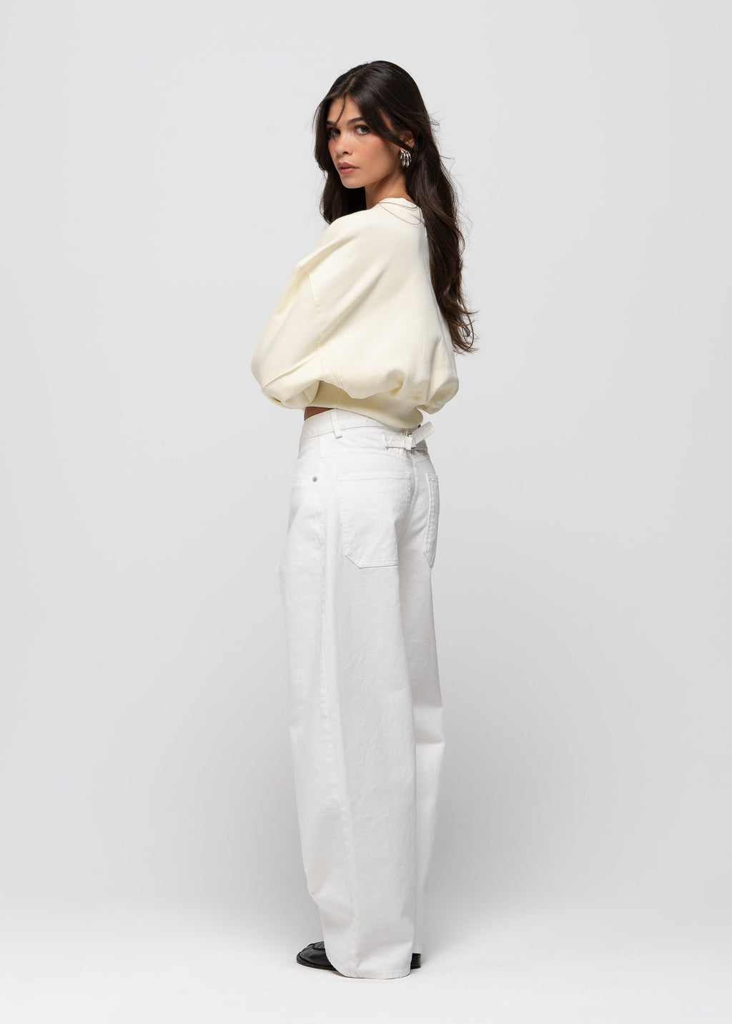 Pull Comfort Fleece V-Neck Cropped - Baby Yellow