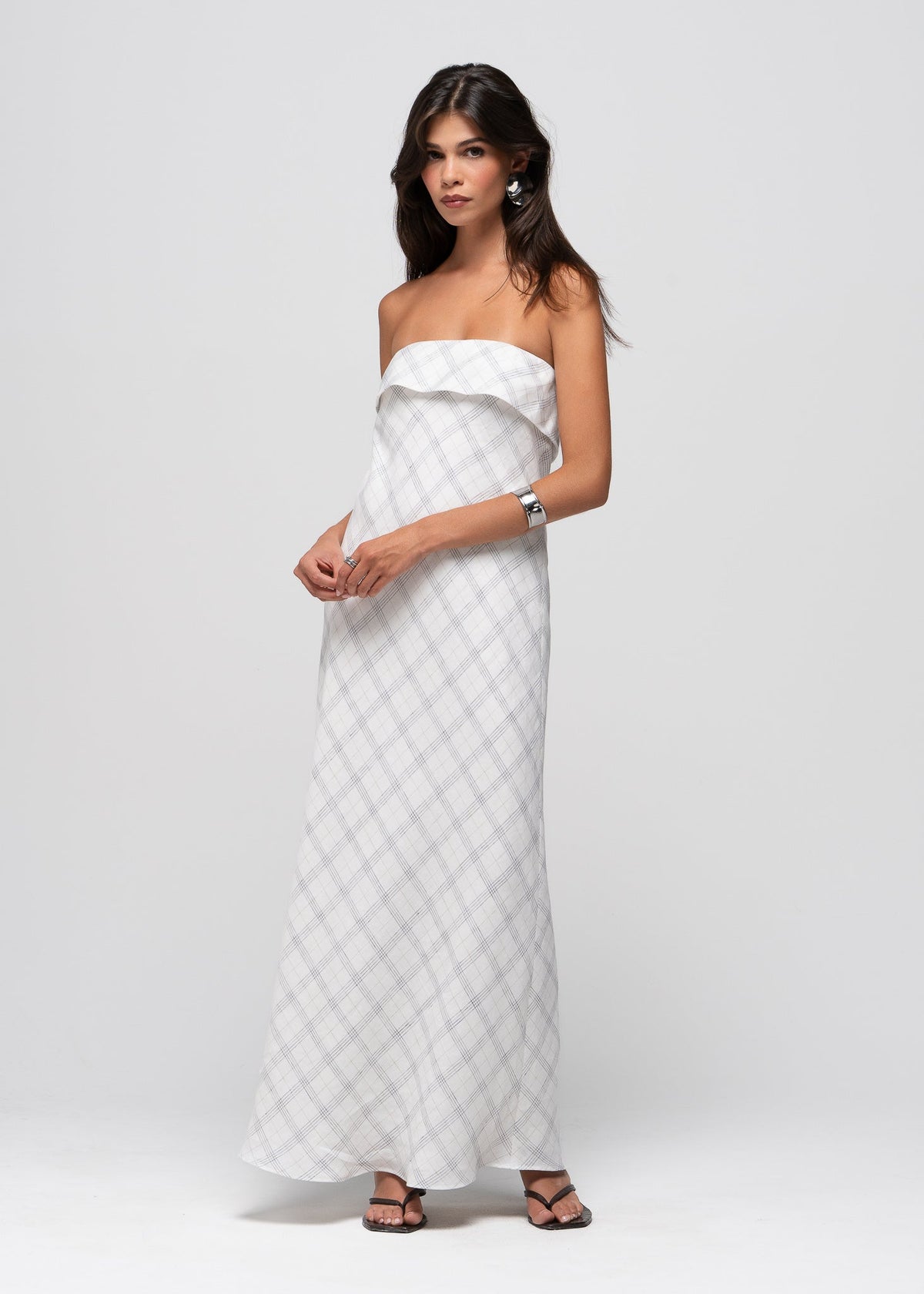 Robe Alba Strapless Linen Maxi