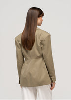 Blazer Ella Structured Waist-Cinched - Olive Green