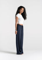 Pantalon Giulia Loose Satin - Navy