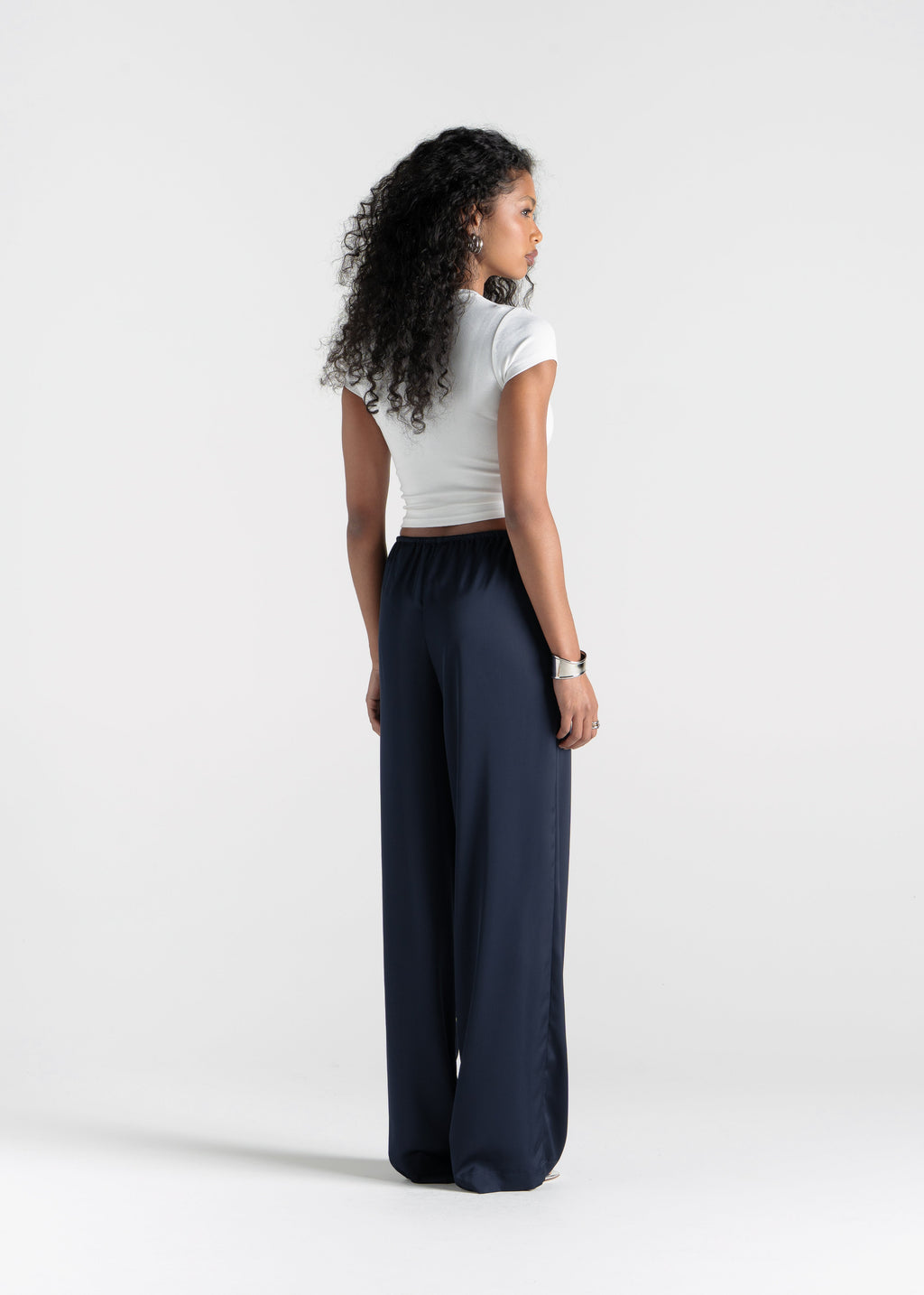 Pantalon Giulia Loose Satin - Navy