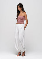 Top a fascia Noa arricciato - Red Stripes