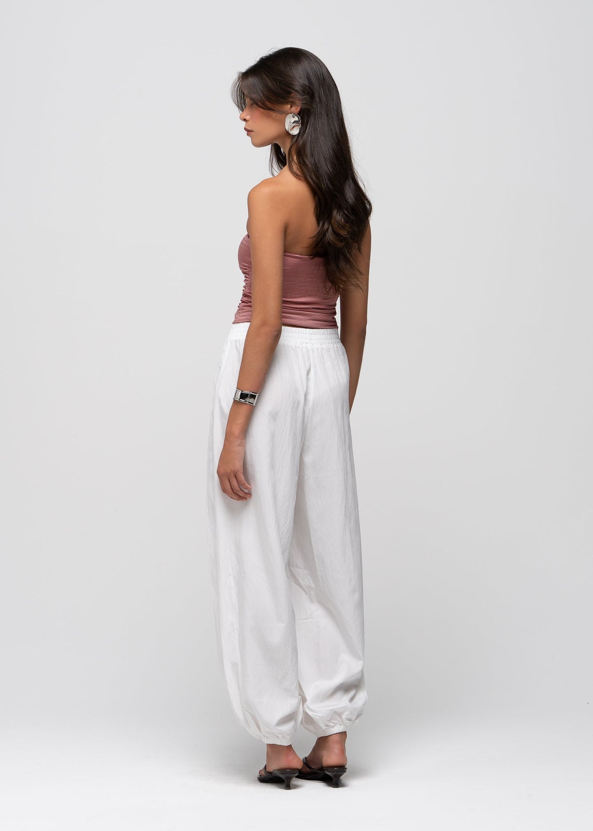 Top a fascia Noa arricciato - Red Stripes