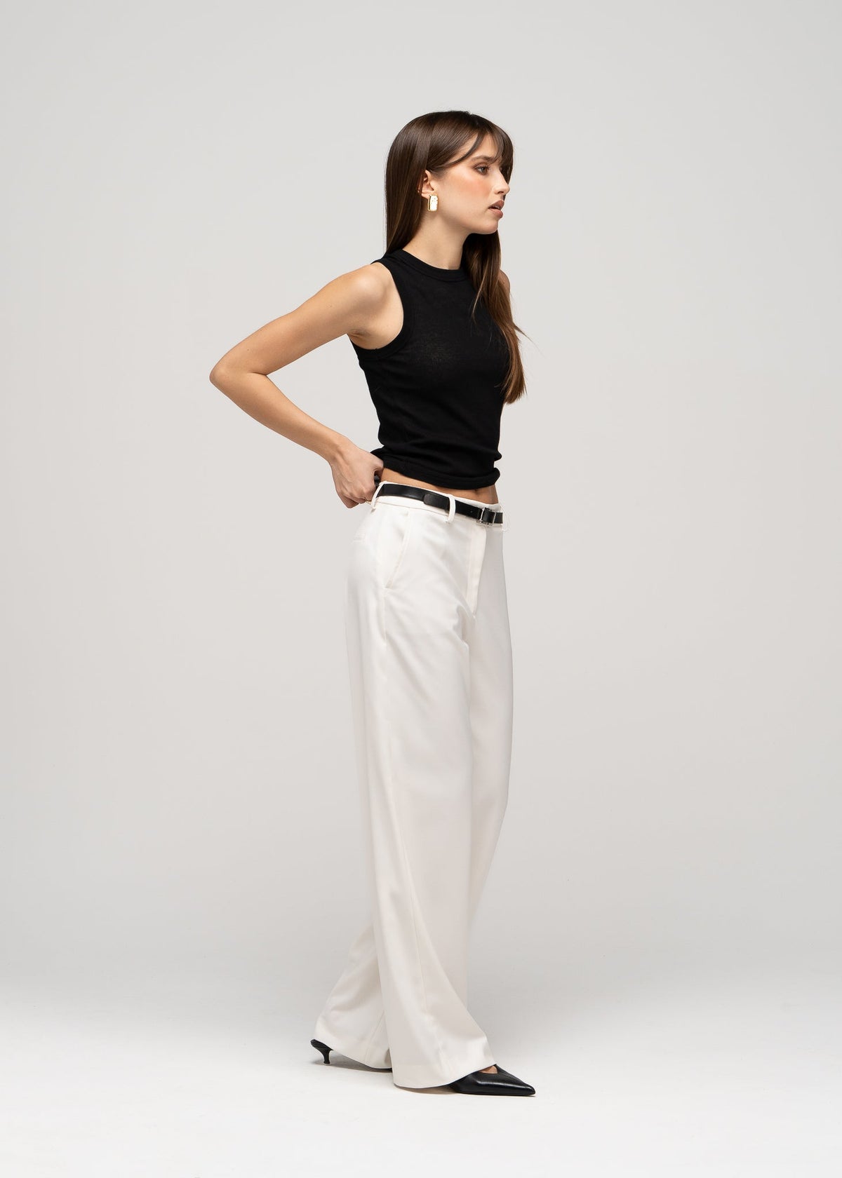 Pantaloni Jadis Mid-Waist Tailored - Off-White