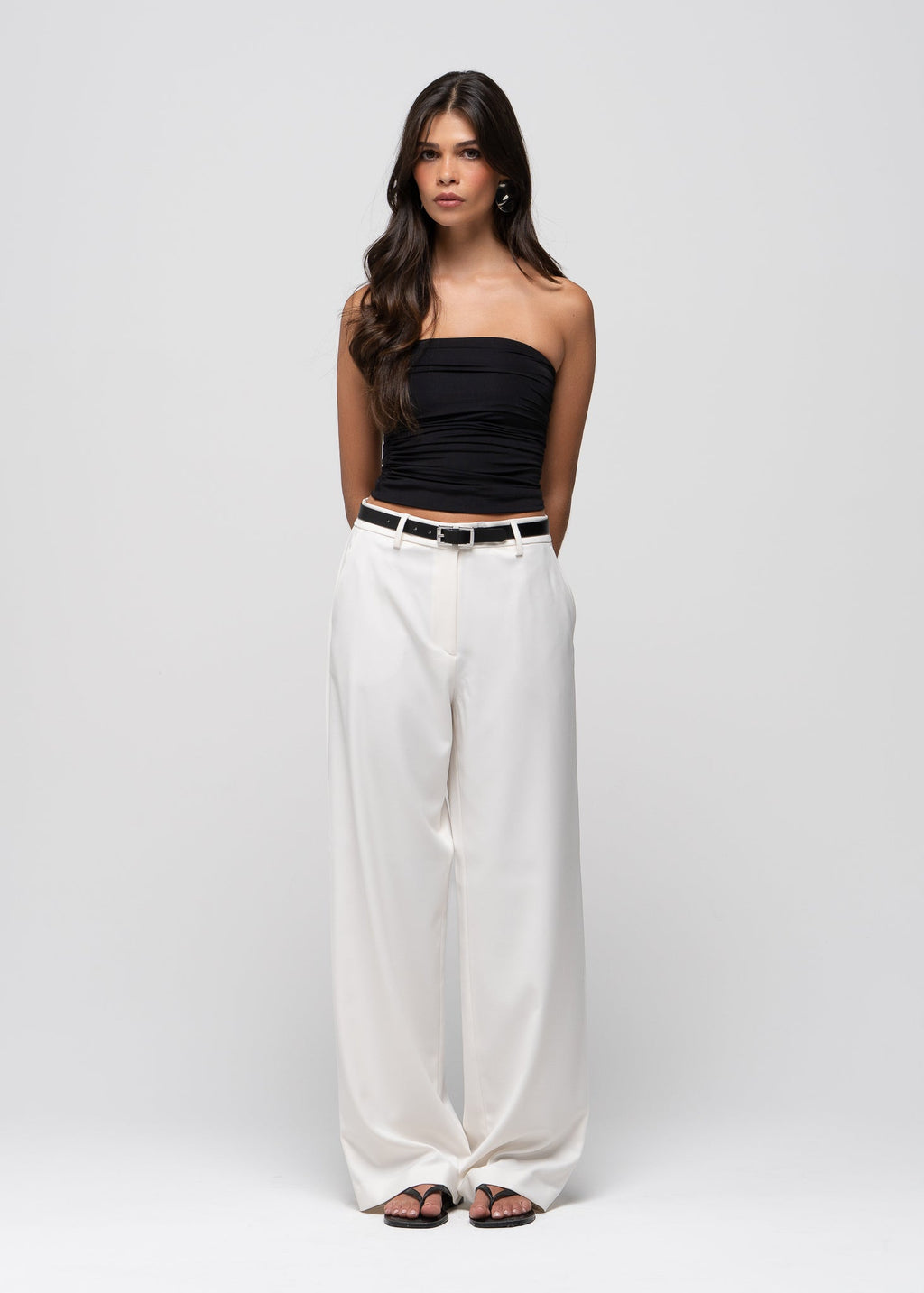 Pantaloni Jadis Mid-Waist Tailored - Off-White