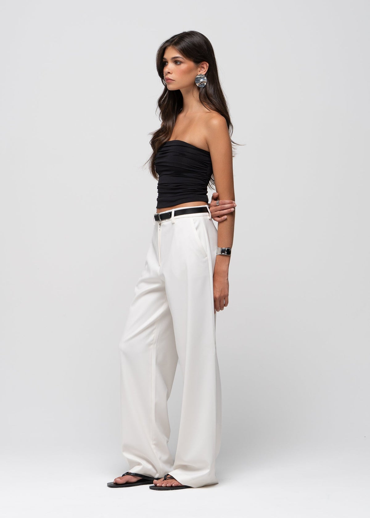 Pantaloni Jadis Mid-Waist Tailored - Off-White