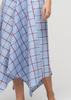 Falda Chess Plaid Handkerchief Midi