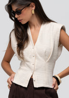 Cárdigan Selene de Algodón - Beige