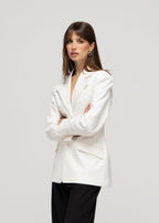 Blazer Ella Structured Waist-Cinched - Off-White