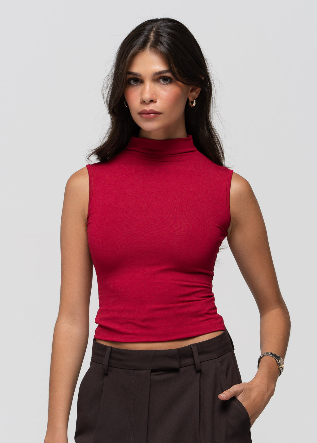Top Petra Fitted High-Neck - Magenta