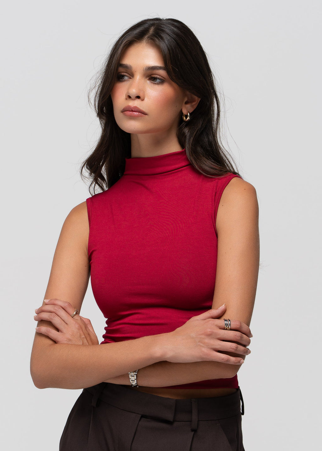 Top Petra Fitted High-Neck - Magenta