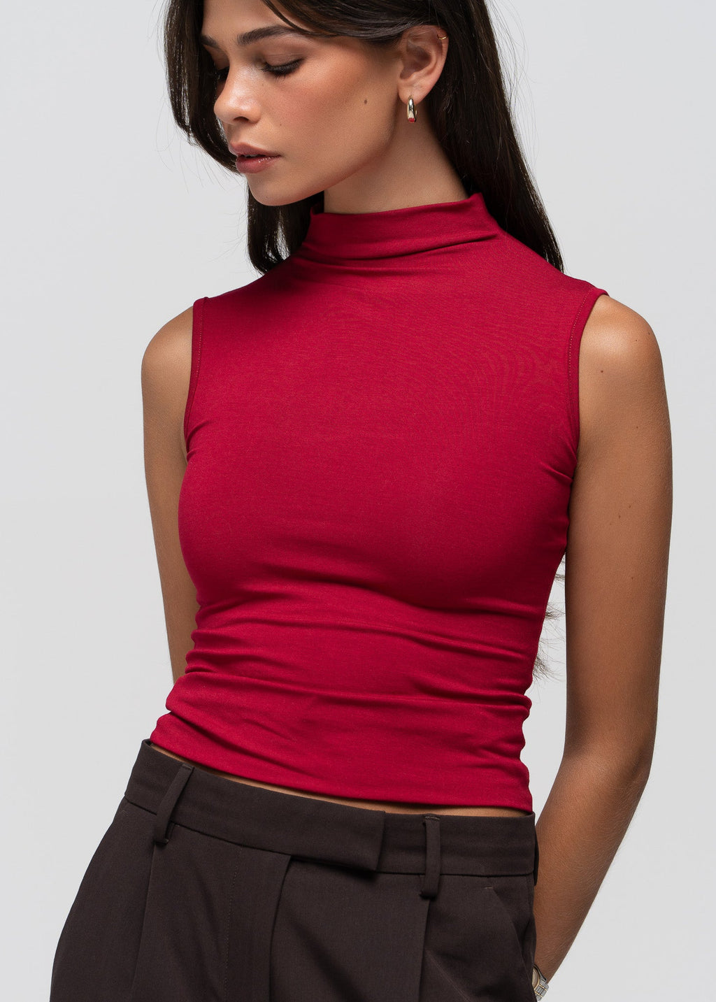 Top Petra Fitted High-Neck - Magenta