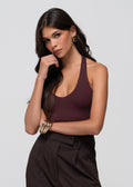 Body Cleo Plunge Halter - Plum