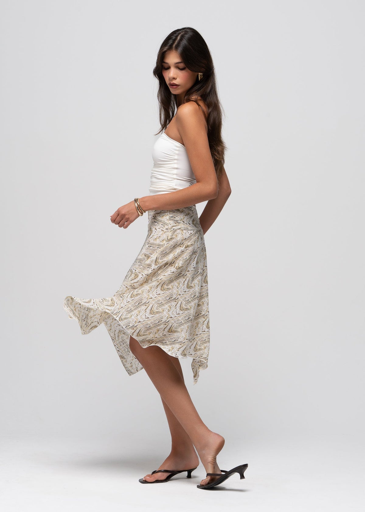Gonna Windy Mid-Waist Asymmetrical Midi