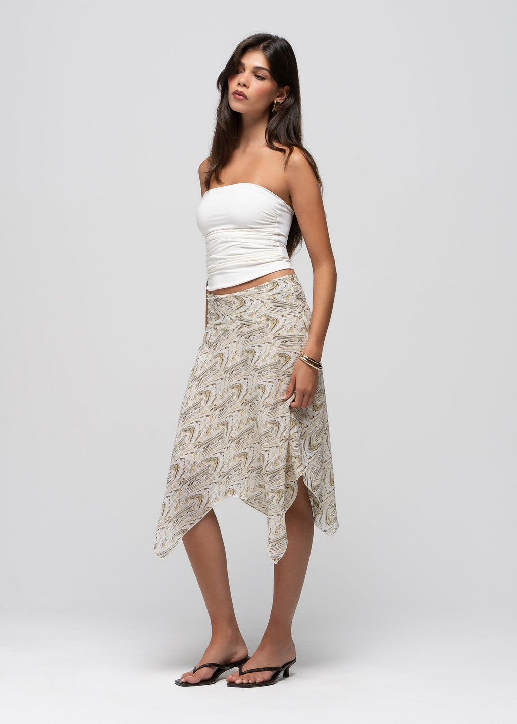 Gonna Windy Mid-Waist Asymmetrical Midi