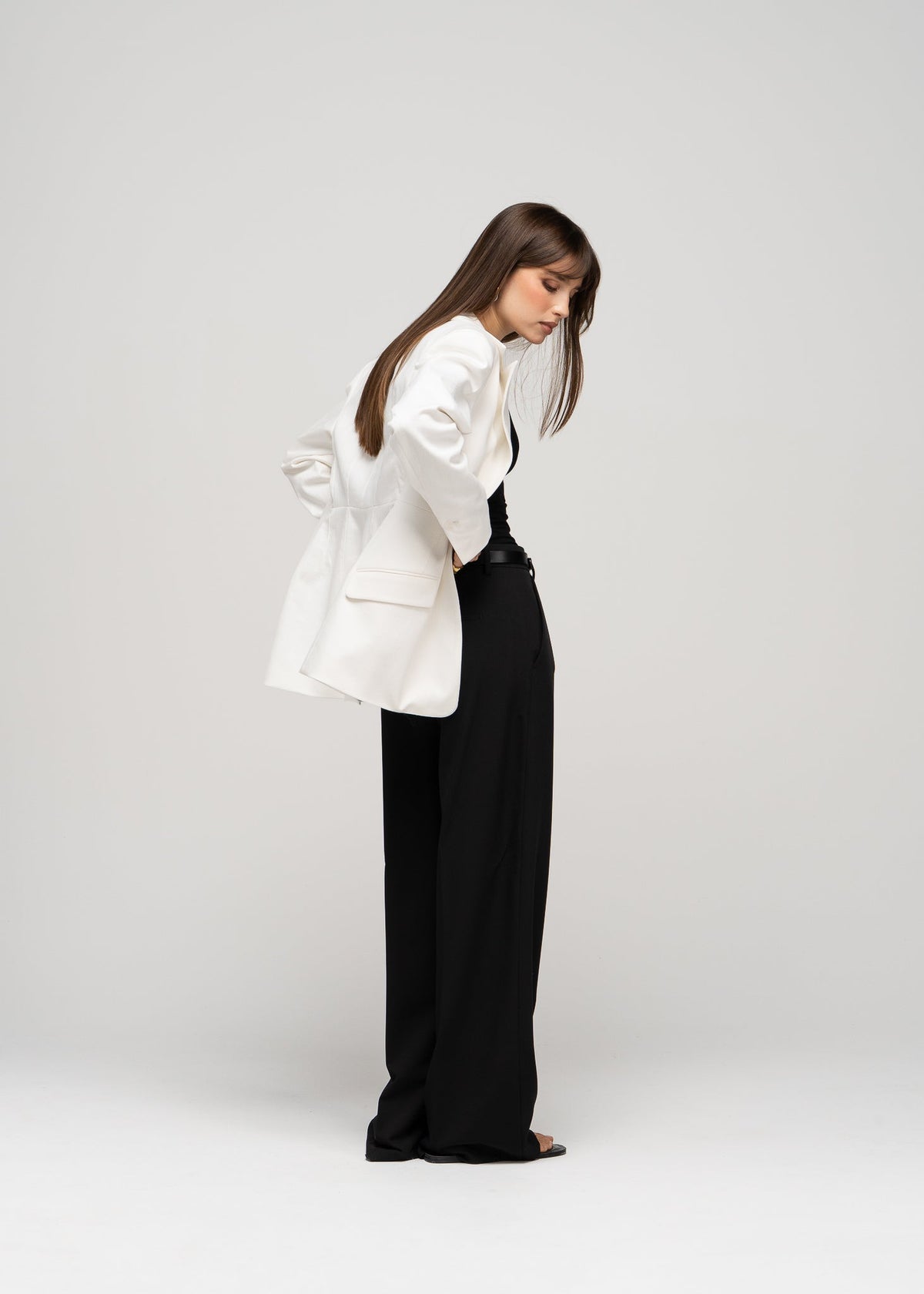 Blazer Ella Structured Waist-Cinched - Off-White