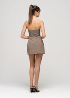 Jagger Strapless Mini Dress - Taupe