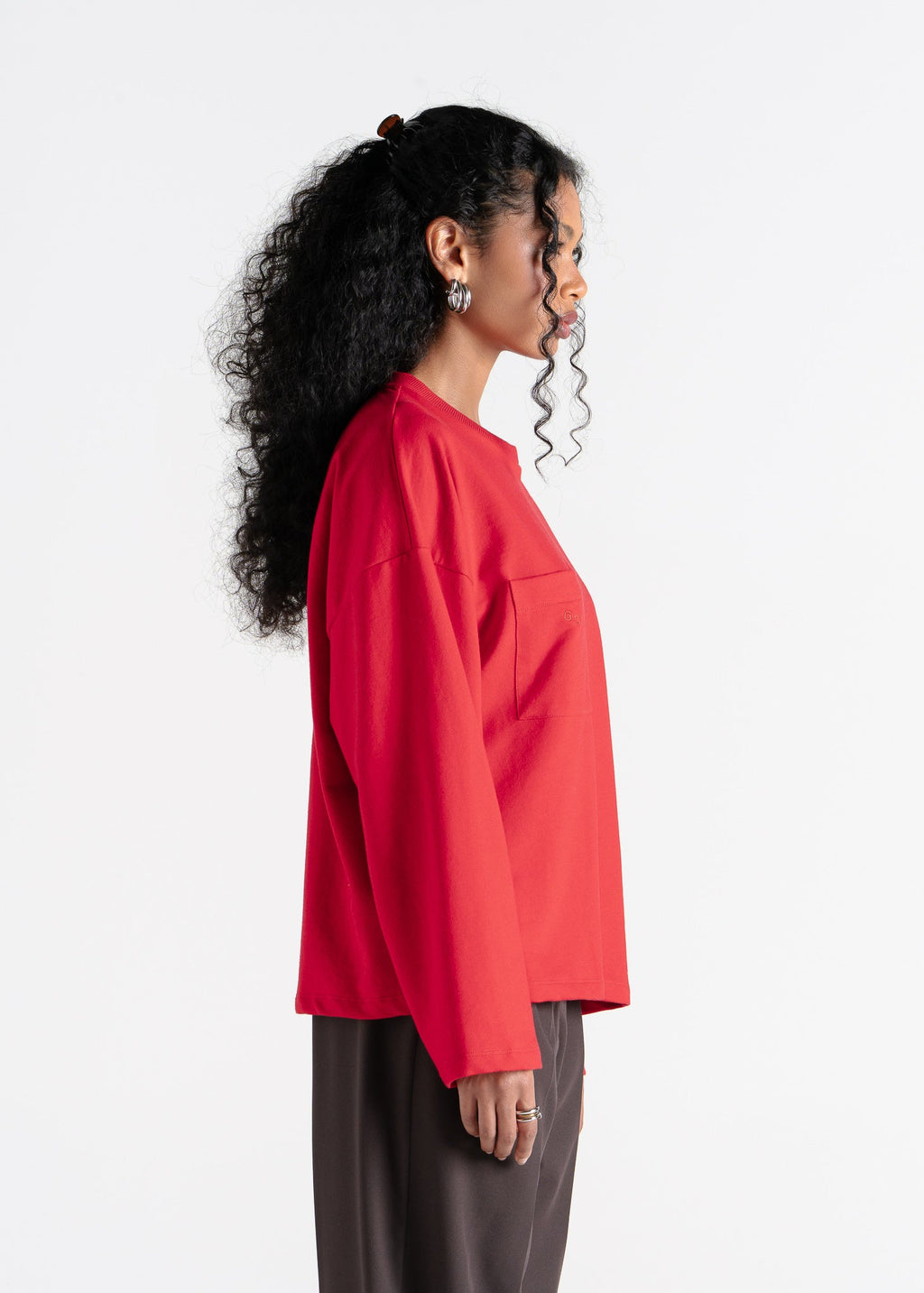 Top a Maniche Lunghe Brady Oversized - Red