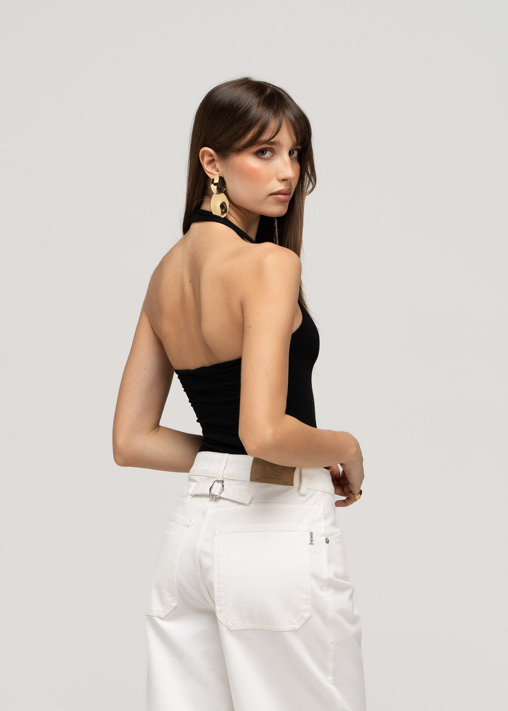 Body Cleo Plunge Halter - Black
